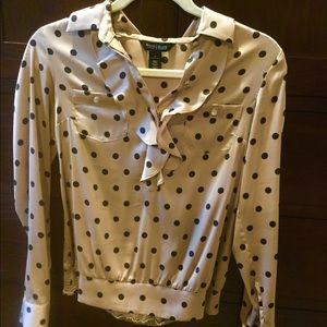 Silky polka dot blouse!